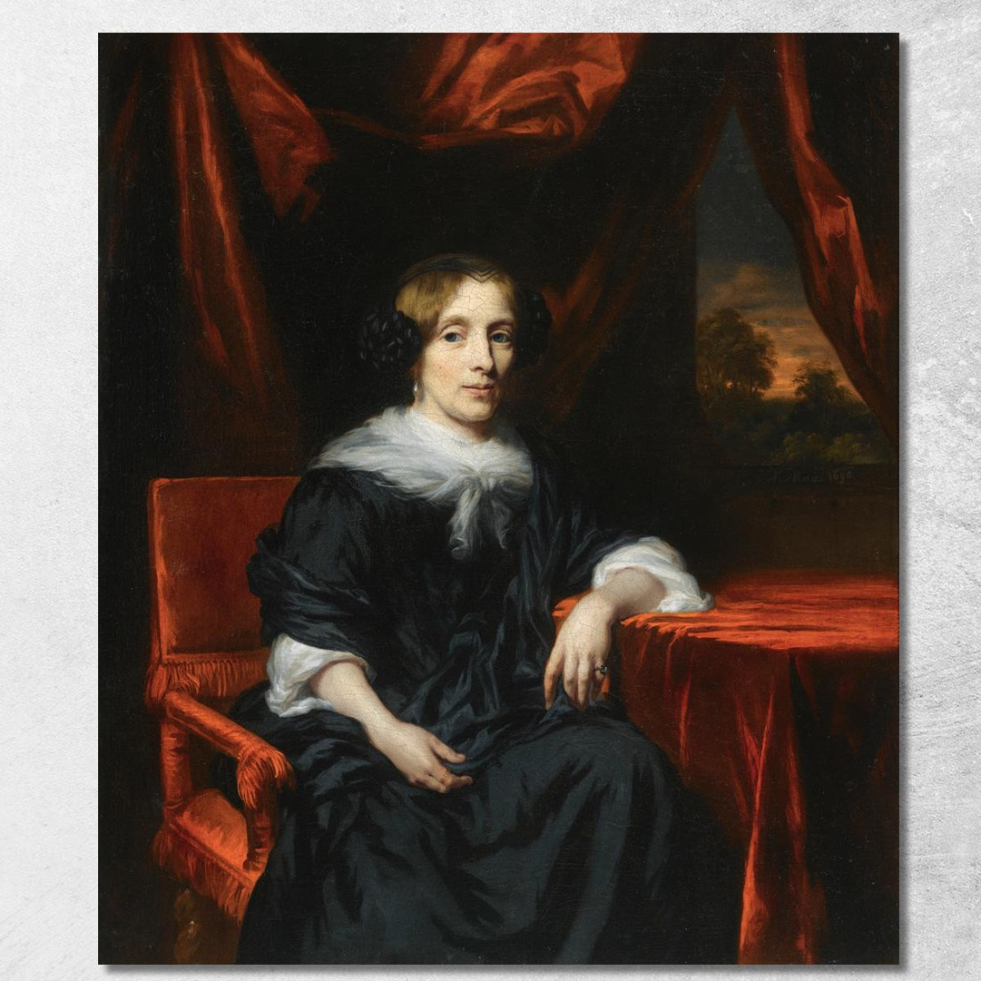 Ritratto Di Una Dama In Abito Nero Nicolaes Maes nma19 quadro stampato su tela Ritratto Di Una Dama In Abito Nero Nicolaes Maes nma19 quadro stampato su tela