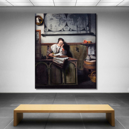 Il Contabile Nicolaes Maes nma35 quadro stampato su tela