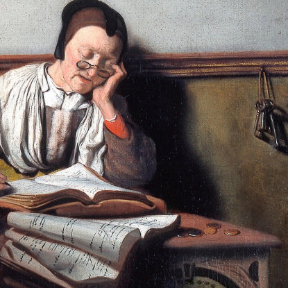 Il Contabile Nicolaes Maes nma35 quadro stampato su tela