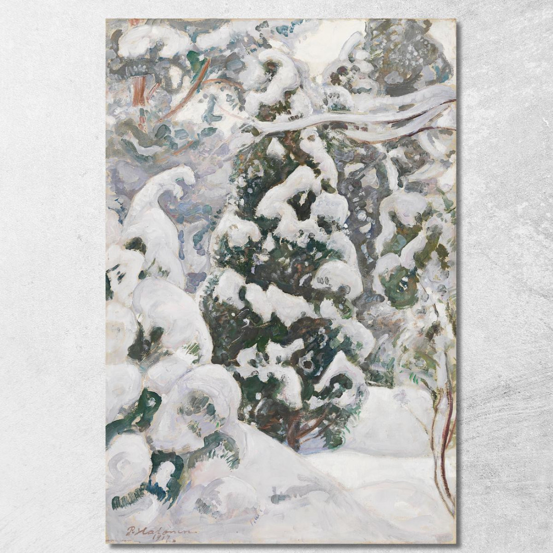 Ginepro Nella Neve Pekka Halonen phl10 quadro stampato su tela Ginepro Nella Neve Pekka Halonen phl10 quadro stampato su tela
