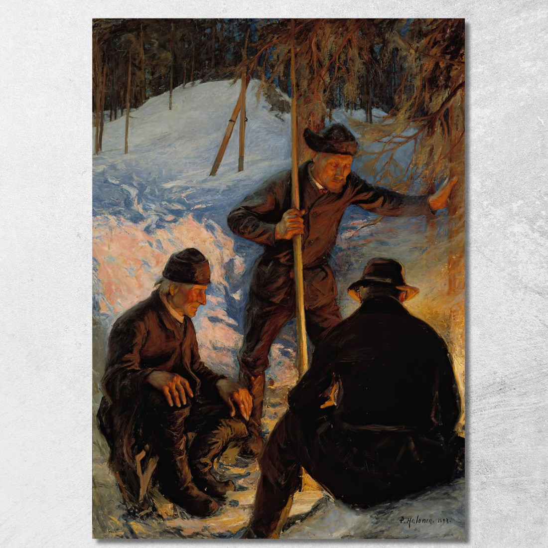 Boscaioli Attorno A Un Falò Pekka Halonen phl13 quadro stampato su tela Boscaioli Attorno A Un Falò Pekka Halonen phl13 quadro stampato su tela