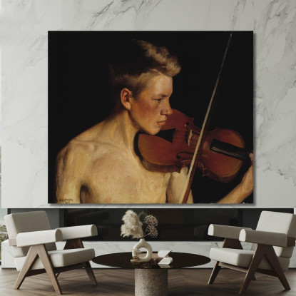 Il Violinista Pekka Halonen phl29 quadro stampato su tela
