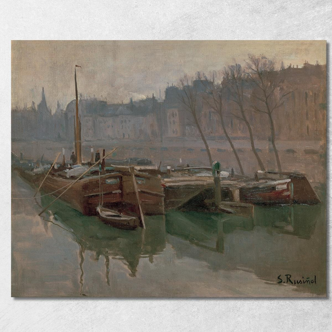 Barche Sulla Senna Santiago Rusiñol srs4 quadro stampato su tela Barche Sulla Senna Santiago Rusiñol srs4 quadro stampato su tela