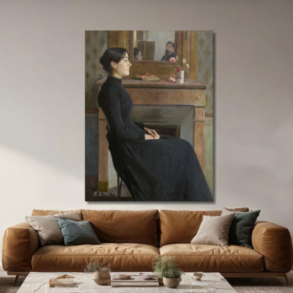 Figura Femminile Santiago Rusiñol srs13 quadro stampato su tela
