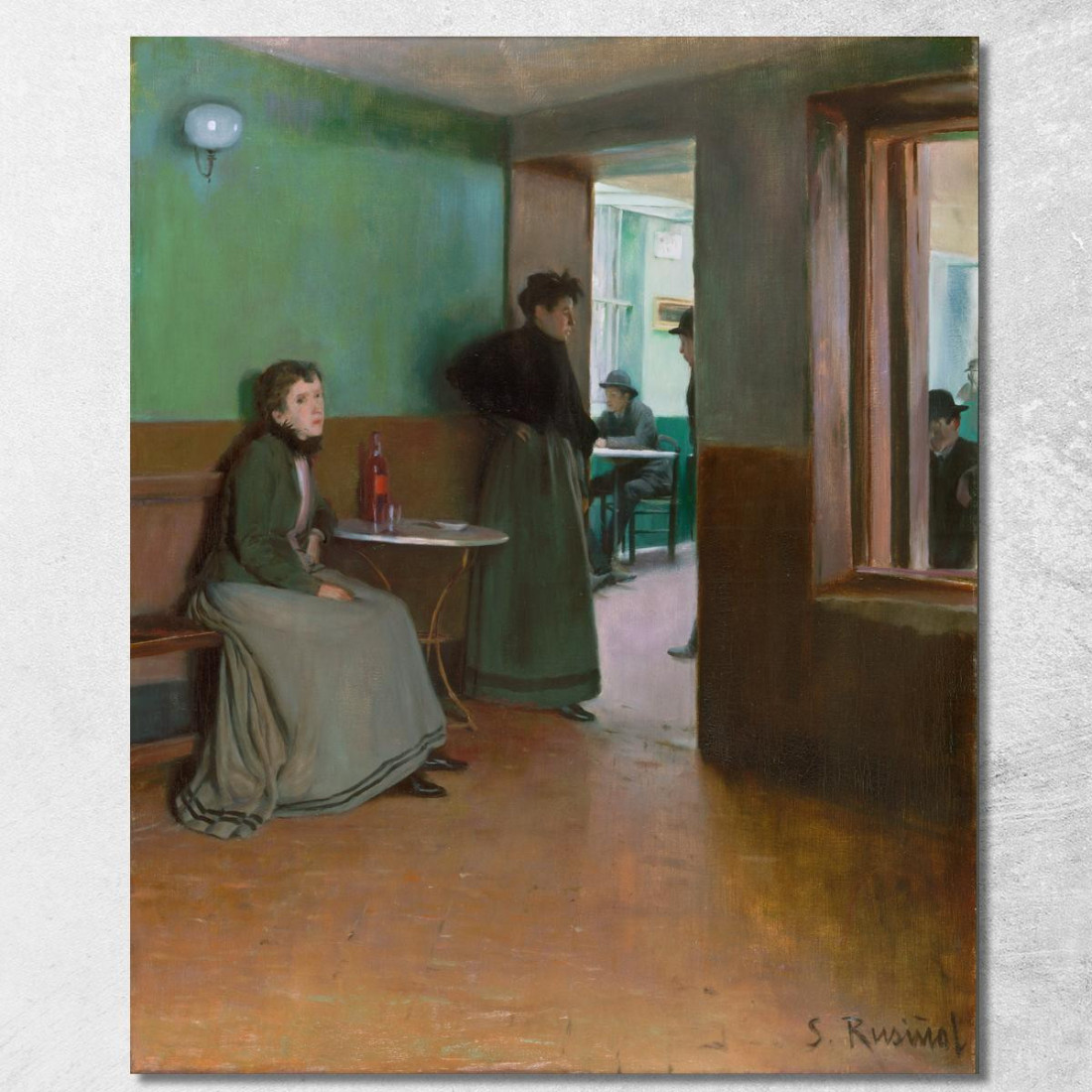 Interno Di Un Caffè Santiago Rusiñol srs18 quadro stampato su tela Interno Di Un Caffè Santiago Rusiñol srs18 quadro stampato su tela