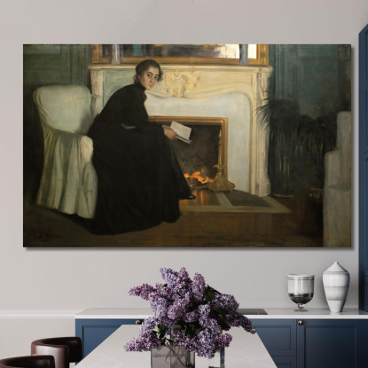 Romanzo Romantico Santiago Rusiñol srs33 quadro stampato su tela