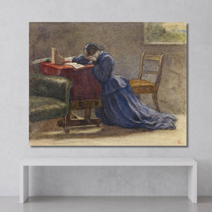 Una Moglie – In Ginocchio Sul Tappeto Con Il Viso Tra Le Mani Sir John Everett Millais jem3 quadro stampato su tela