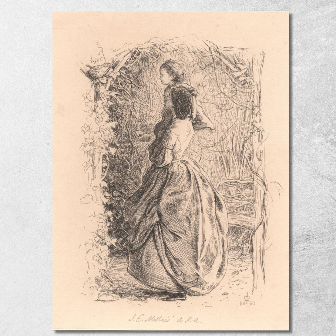 Felice Primavera – Donna E Bambino Che Osservano Un Uccello Nel Nido Sir John Everett Millais jem12 quadro stampato su tela Felice Primavera – Donna E Bambino Che Osservano Un Uccello Nel Nido Sir John Everett Millais jem12 quadro stampato su tela