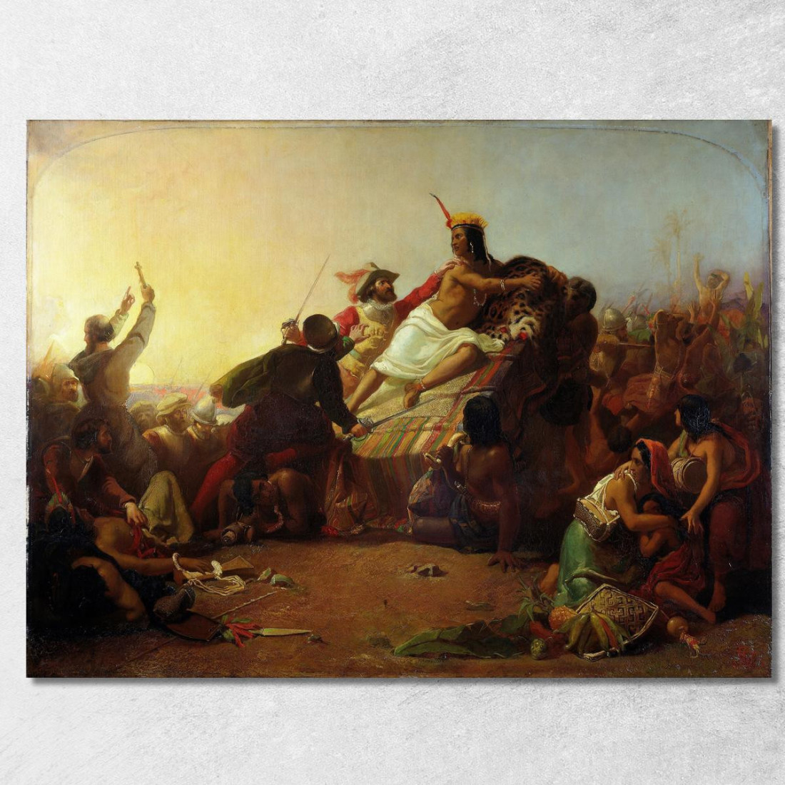 Pizarro Che Cattura L'Inca Del Perù Sir John Everett Millais jem24 quadro stampato su tela Pizarro Che Cattura L'Inca Del Perù Sir John Everett Millais jem24 quadro stampato su tela