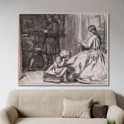 Figlio Christopher – I Poliziotti Irrompono In Casa Sir John Everett Millais jem37 quadro stampato su tela