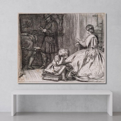 Figlio Christopher – I Poliziotti Irrompono In Casa Sir John Everett Millais jem37 quadro stampato su tela