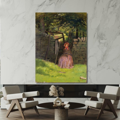 In Attesa Sir John Everett Millais jem61 quadro stampato su tela