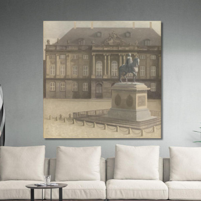 Piazza Amalienborg Copenaghen Vilhelm Hammershøi vhm3 quadro stampato su tela