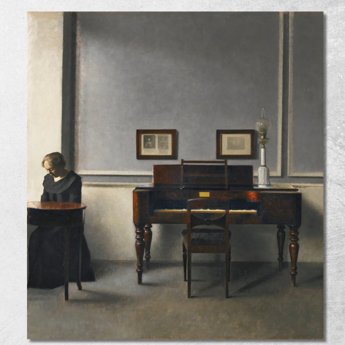 Ida In Un Interno Con Pianoforte Vilhelm Hammershøi vhm17 quadro stampato su tela Ida In Un Interno Con Pianoforte Vilhelm Hammershøi vhm17 quadro stampato su tela