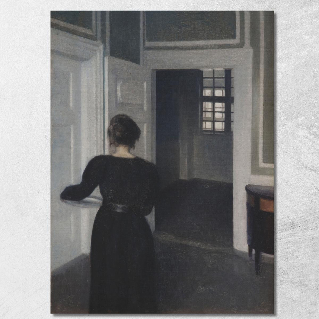 Ida In Un Interno Vilhelm Hammershøi vhm18 quadro stampato su tela Ida In Un Interno Vilhelm Hammershøi vhm18 quadro stampato su tela