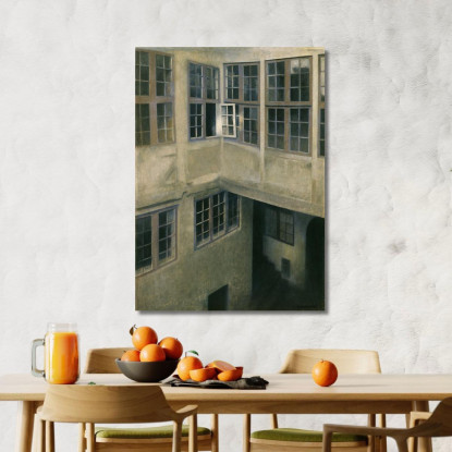 Interno Del Cortile Strandgade 30 Vilhelm Hammershøi vhm23 quadro stampato su tela