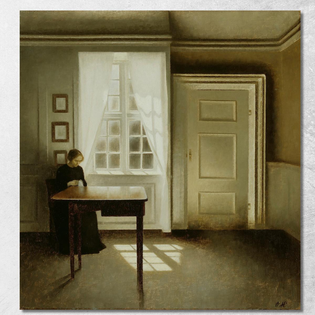Interno Con Una Signora Vilhelm Hammershøi vhm25 quadro stampato su tela Interno Con Una Signora Vilhelm Hammershøi vhm25 quadro stampato su tela