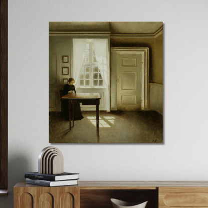 Interno Con Una Signora Vilhelm Hammershøi vhm25 quadro stampato su tela