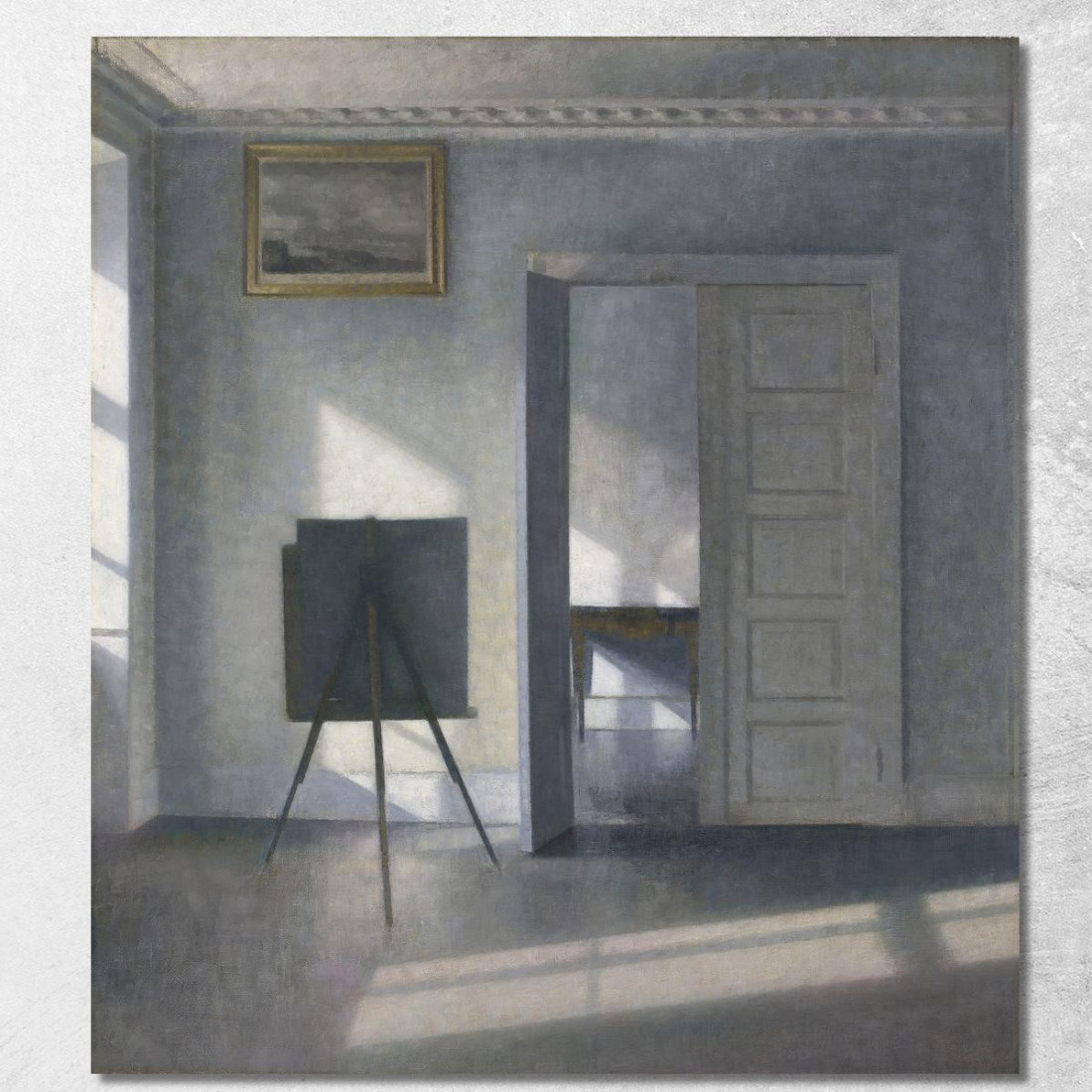 Interno Con Un Cavalletto Bredgade 25 Vilhelm Hammershøi vhm28 quadro stampato su tela Interno Con Un Cavalletto Bredgade 25 Vilhelm Hammershøi vhm28 quadro stampato su tela