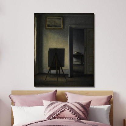 Interno Con Il Cavalletto Dell'Artista Vilhelm Hammershøi vhm30 quadro stampato su tela