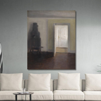 Interno. Una Vecchia Stufa Vilhelm Hammershøi vhm33 quadro stampato su tela