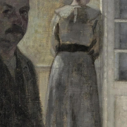 Interno Con L'Artista E Sua Moglie (Doppio Ritratto Dell'Artista E Sua Moglie Visti Attraverso Uno Specchio) Vilhelm Hammershøi