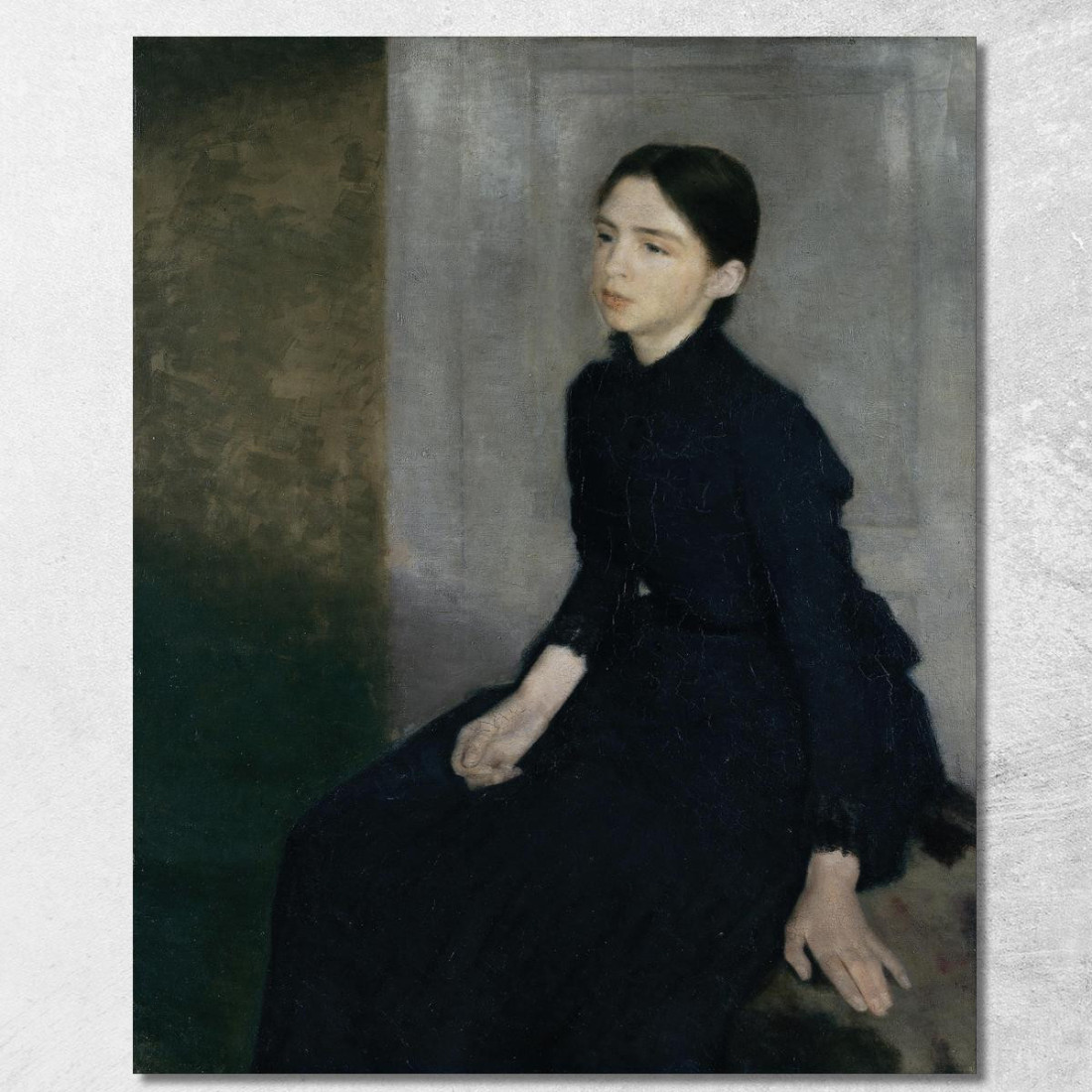 Ritratto Di Una Giovane Donna (La Sorella Dell'Artista Anna Hammershøi) Vilhelm Hammershøi vhm47 quadro stampato su tela Ritratto Di Una Giovane Donna (La Sorella Dell'Artista Anna Hammershøi) Vilhelm Hammershøi vhm47 quadro stampato su tela