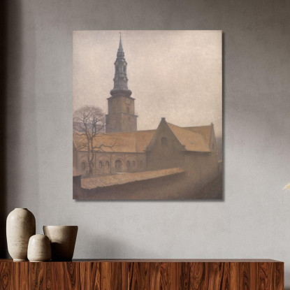 Chiesa Di San Pietro Copenaghen Vilhelm Hammershøi vhm55 quadro stampato su tela