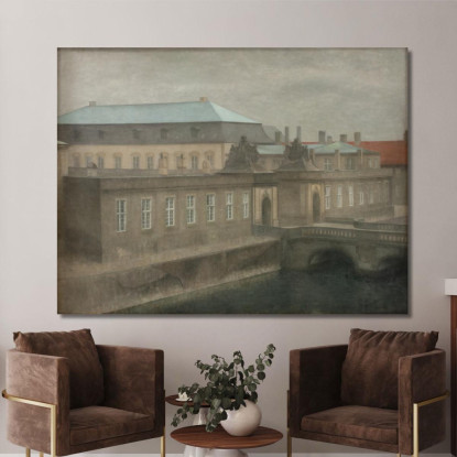 Veduta Del Palazzo Di Christiansborg. Tardo Autunno Vilhelm Hammershøi vhm70 quadro stampato su tela