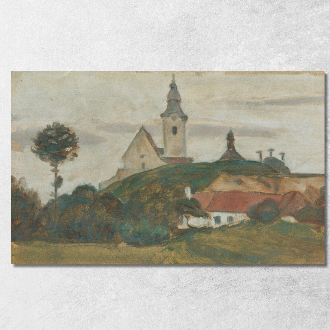 Paesaggio Con Chiesa E Villaggio 2 Walther Gamerith wgm17 quadro stampato su tela Paesaggio Con Chiesa E Villaggio 2 Walther Gamerith wgm17 quadro stampato su tela