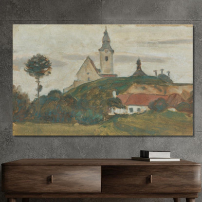 Paesaggio Con Chiesa E Villaggio 2 Walther Gamerith wgm17 quadro stampato su tela