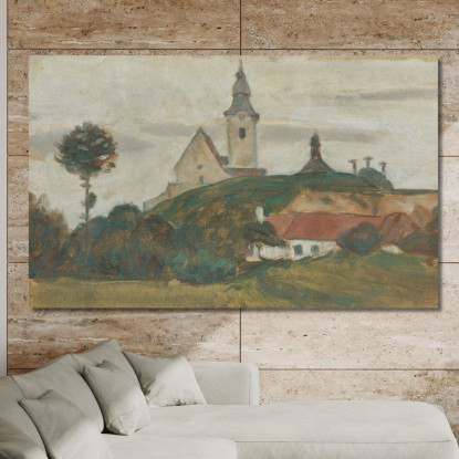 Paesaggio Con Chiesa E Villaggio 2 Walther Gamerith wgm17 quadro stampato su tela
