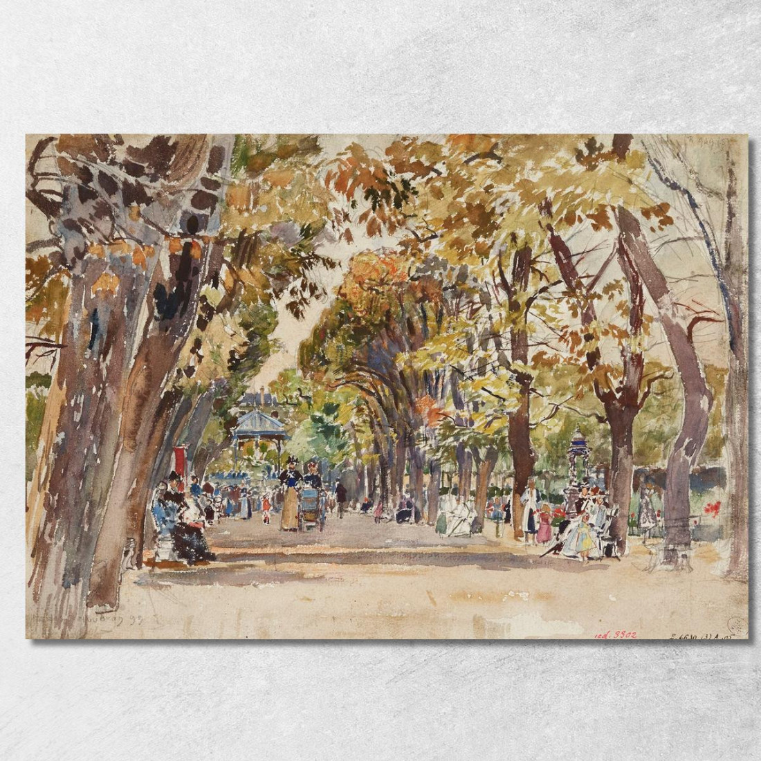 Giardino Pubblico A Parigi Nel 1899 Frédéric Houbron fhb12 quadro stampato su tela Giardino Pubblico A Parigi Nel 1899 Frédéric Houbron fhb12 quadro stampato su tela