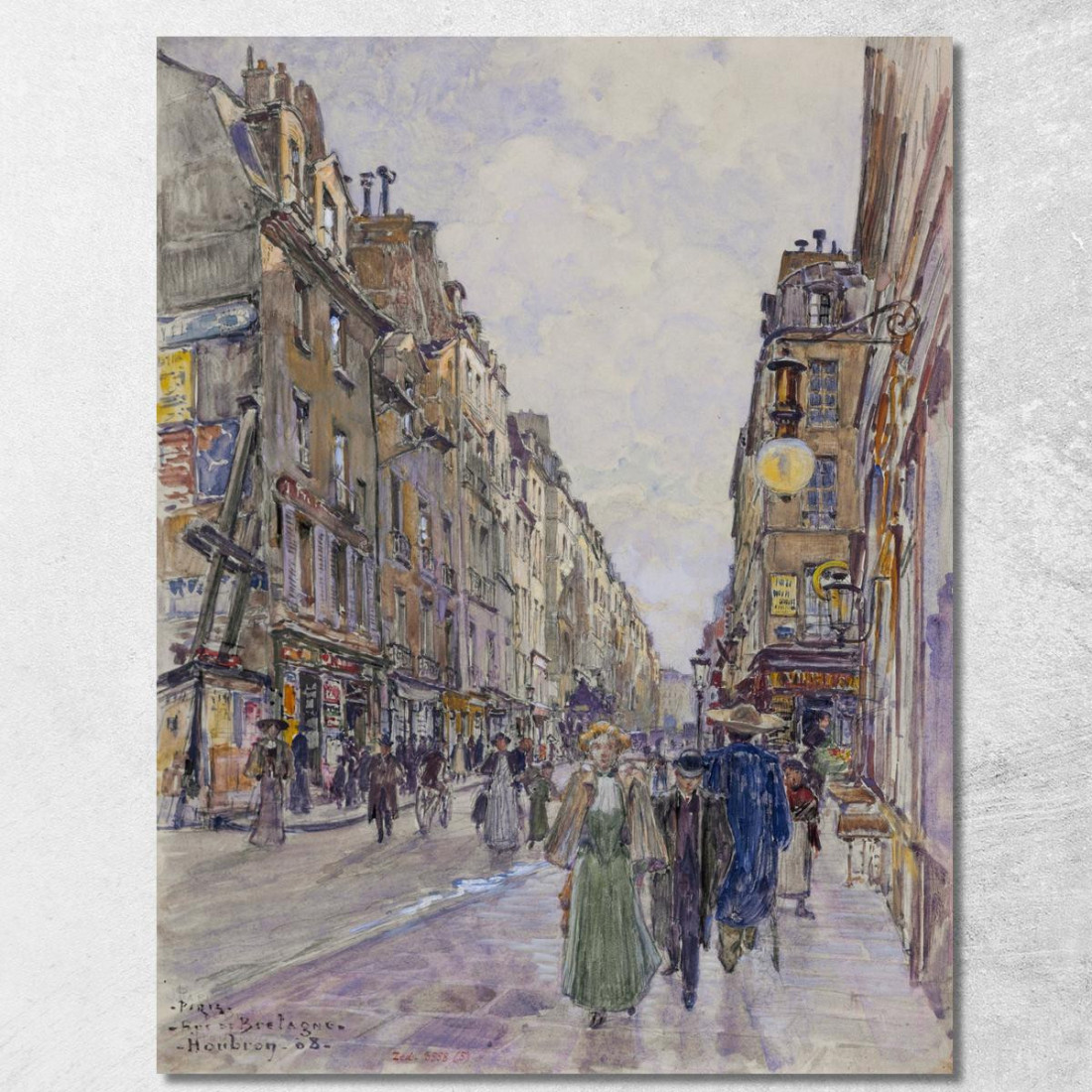 Rue De Bretagne Nel 1908 3° Arrondissement Frédéric Houbron fhb34 quadro stampato su tela Rue De Bretagne Nel 1908 3° Arrondissement Frédéric Houbron fhb34 quadro stampato su tela