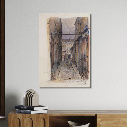 Rue Des Oiseaux Marché Des Enfants-Rouges Di Sera 3° Arrondissement Frédéric Houbron fhb35 quadro stampato su tela