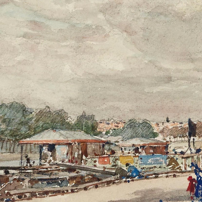 Lavori Di Costruzione Del Pont Alexandre Iii Cour De La Reine Visti Dal Quai D'Orsay Frédéric Houbron fhb38 quadro stampato su