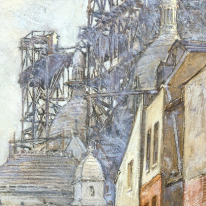 Rue Du Chevalier-De-La-Barre Con Il Sacré-Cœur In Costruzione Frédéric Houbron fhb39 quadro stampato su tela