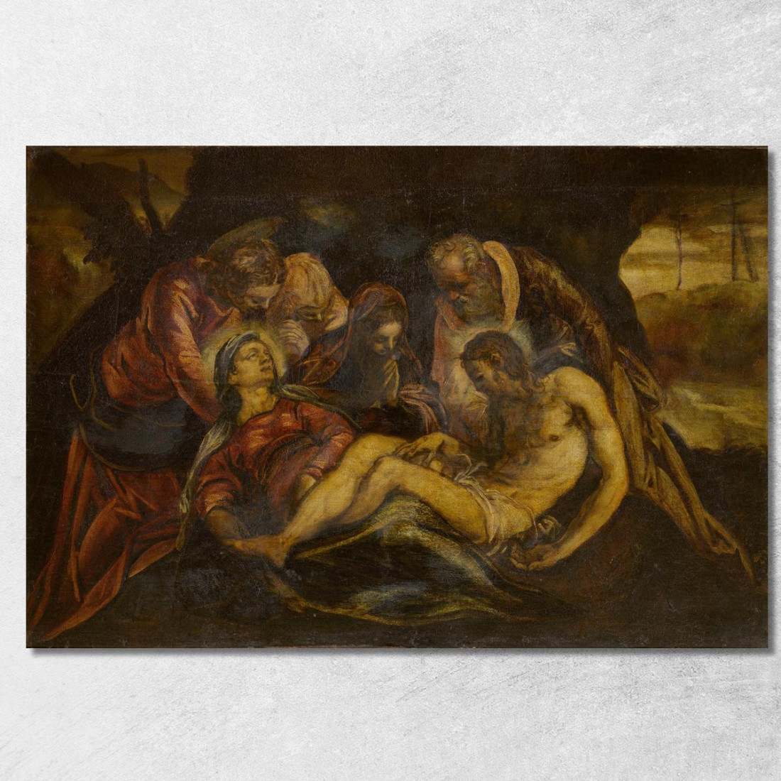Compianto Sul Cristo Morto Jacopo Tintoretto jtn8 quadro stampato su tela