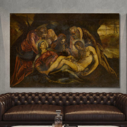 Compianto Sul Cristo Morto Jacopo Tintoretto jtn8 quadro stampato su tela