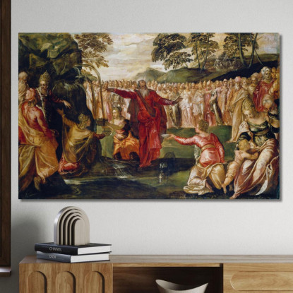 Mosè Che Perquote La Roccia Jacopo Tintoretto jtn13 quadro stampato su tela