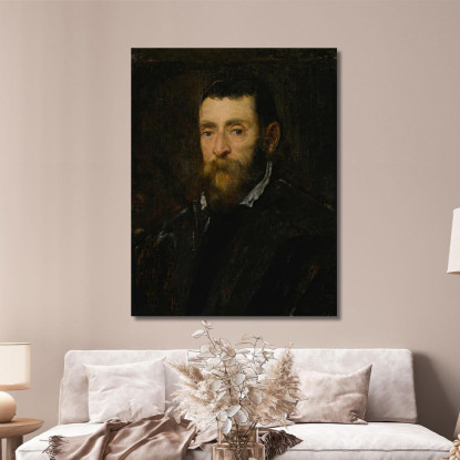 Ritratto Di Un Uomo Barbuto Possibilmente Il Principe Antonio Di Santacroce Di Roma Jacopo Tintoretto jtn17 quadro stampato su