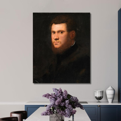 Ritratto Di Un Uomo Probabilmente Della Famiglia Mazzi Jacopo Tintoretto jtn22 quadro stampato su tela