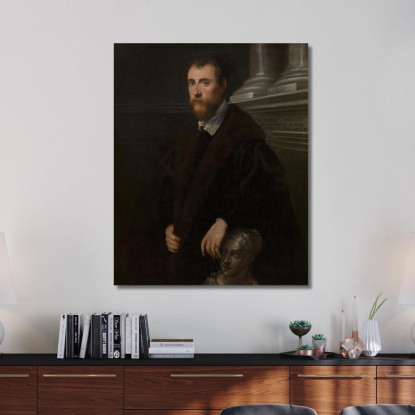 Ritratto Dell'Umanista Giovanni Paolo Cornaro Jacopo Tintoretto jtn32 quadro stampato su tela