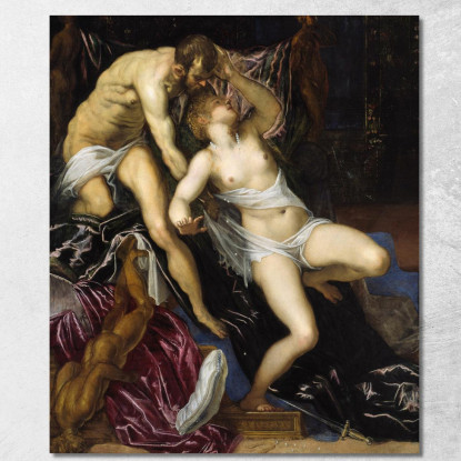 Tarquinio E Lucrezia Jacopo Tintoretto jtn36 quadro stampato su tela