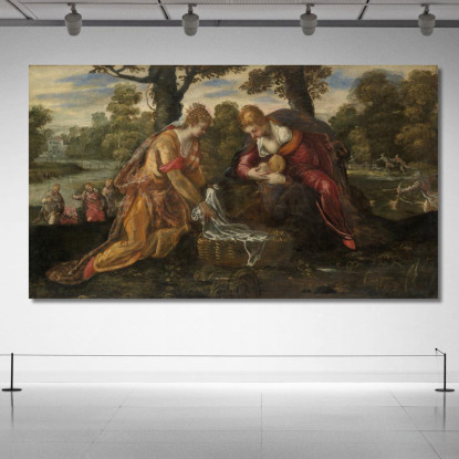 Il Ritrovamento Di Mosè Jacopo Tintoretto jtn40 quadro stampato su tela