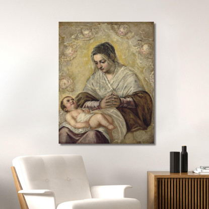 La Madonna Delle Stelle Jacopo Tintoretto jtn42 quadro stampato su tela