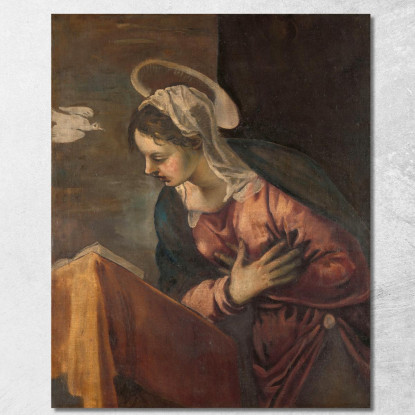 Vergine Dell'Annunciazione Alla Vergine Jacopo Tintoretto jtn48 quadro stampato su tela