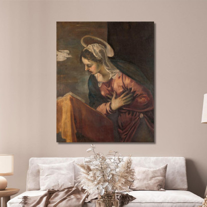 Vergine Dell'Annunciazione Alla Vergine Jacopo Tintoretto jtn48 quadro stampato su tela