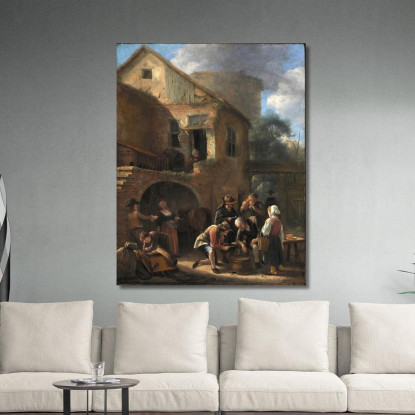 Una Festa Di Contadini Jan Steen jsn5 quadro stampato su tela
