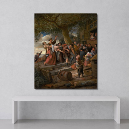 Un Maiale Appartiene Al Porcile Jan Steen jsn6 quadro stampato su tela